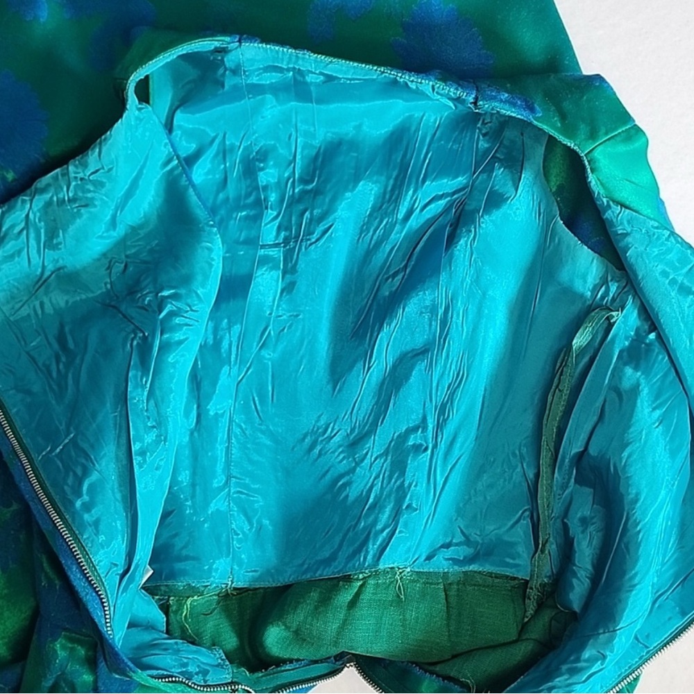 Mardis Gras Vintage Green Floral Dress - Picture 9 of 9